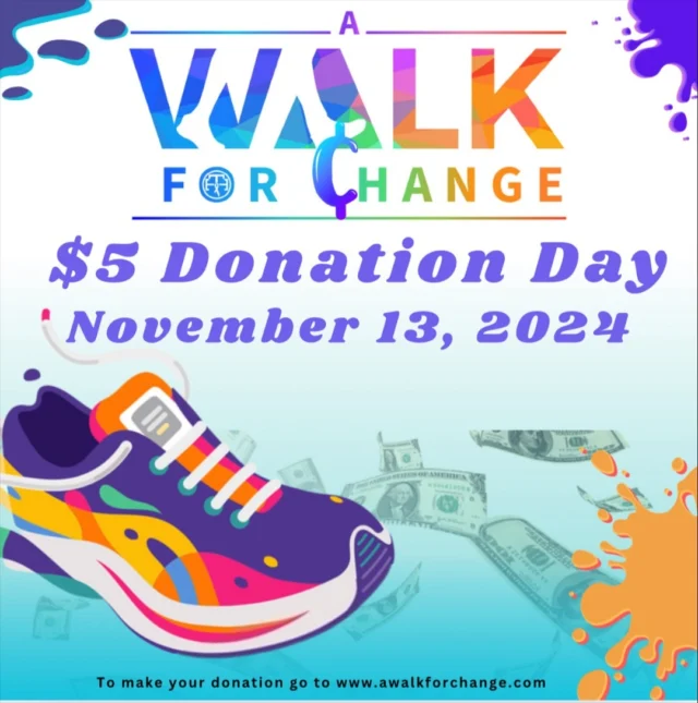 We are days away from a “Walk For Change” 🎉🏃🏾‍♀️🏃🏽✨ A Walk for Change is a fundraiser walk to help end the HIV epidemic in Central Florida.

This community walk is all about coming together to raise awareness, support, and funds for HIV care in Central Florida. Walk with us as we unite in the fight against HIV and show solidarity for over 15,000 individuals living with HIV in our region. 

When: Saturday, November 16th, 2024 
Time: 8:00 AM 
Where: The Lott at the Beacham, walking to Luminary Green Park.

To Register, Donate or Learn more ➡️ www.awalkforchange.com